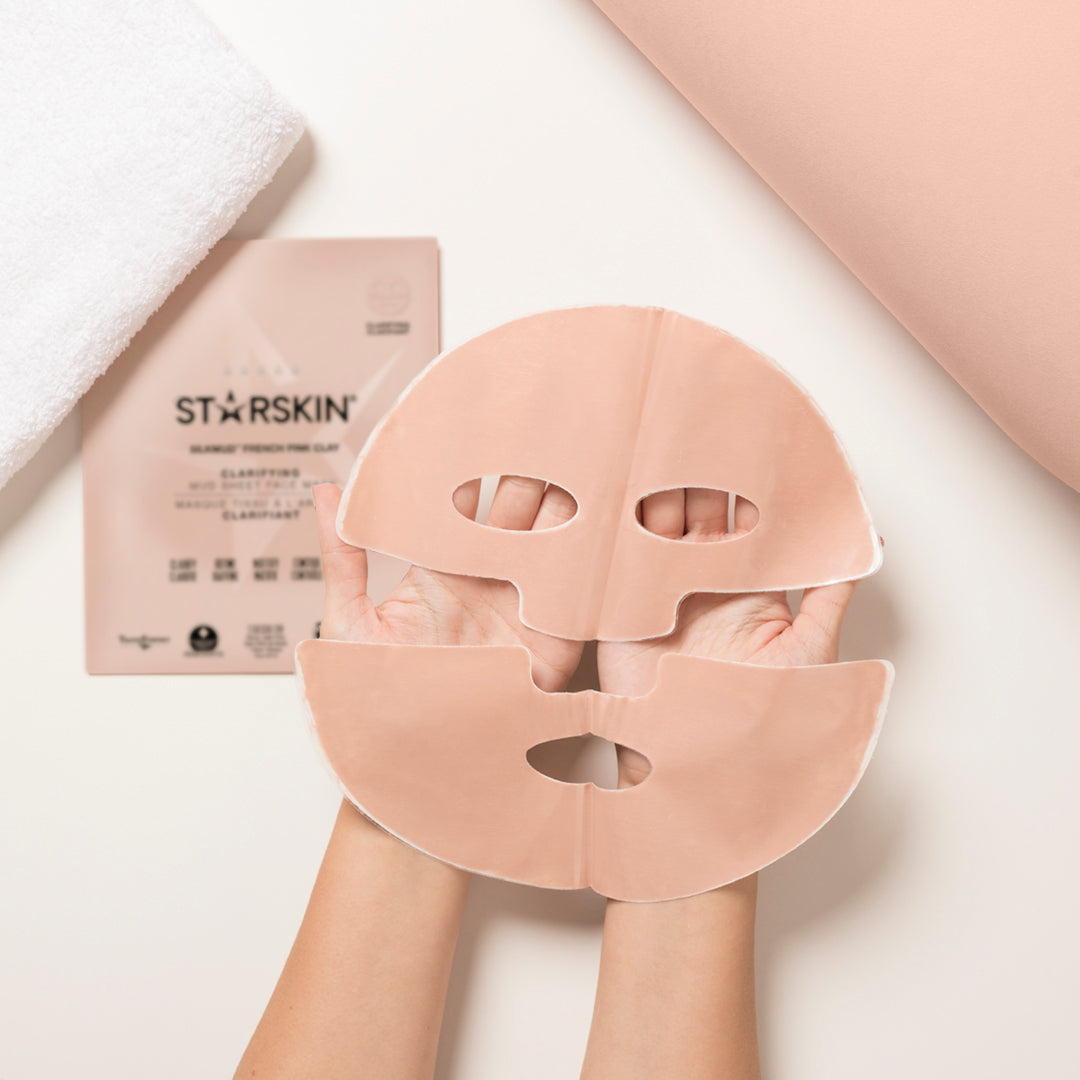 Starskin SILKMUD™ Pink French Clay Purifying - klärende Schlamm-Vlies-Maske für das Gesicht - kosmetikkaufen.shop