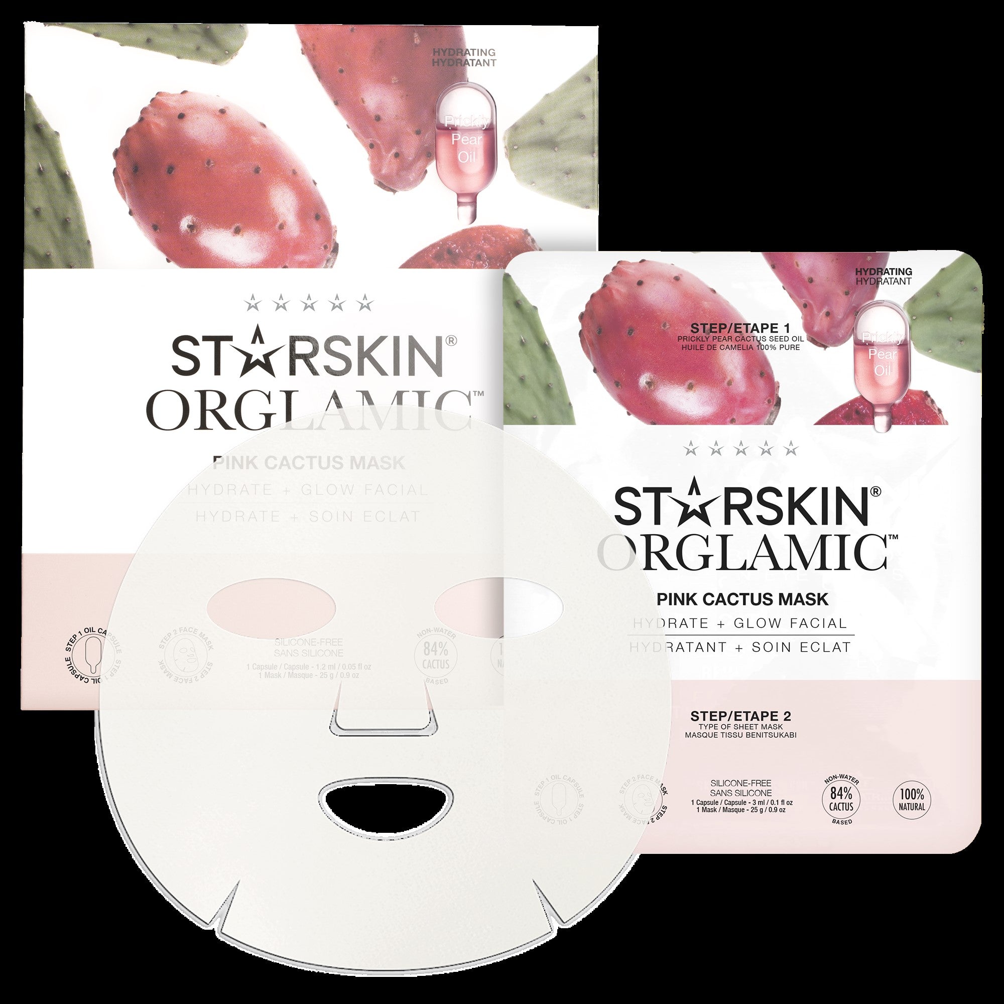 Starskin ORGLAMIC™ Pink Cactus Mask - durchfeuchtende Vlies-Maske für den richtigen Glow - kosmetikkaufen.shop