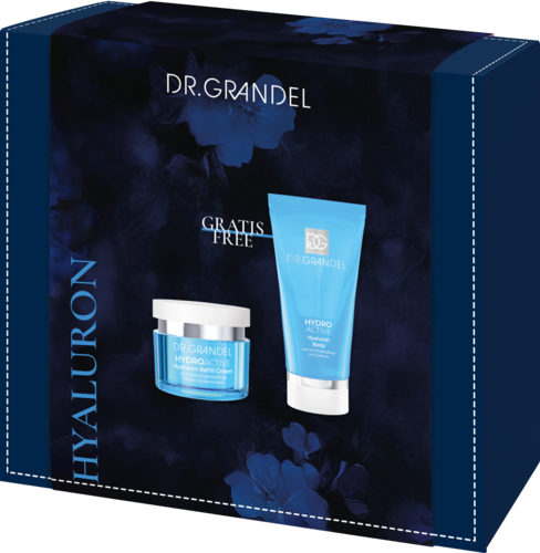 DR. GRANDEL Hydro Active Geschenkbox 2025 Hyaluron Hyaluron Refill Cream 50 ml + Hyaluron Body 150 ml gratis