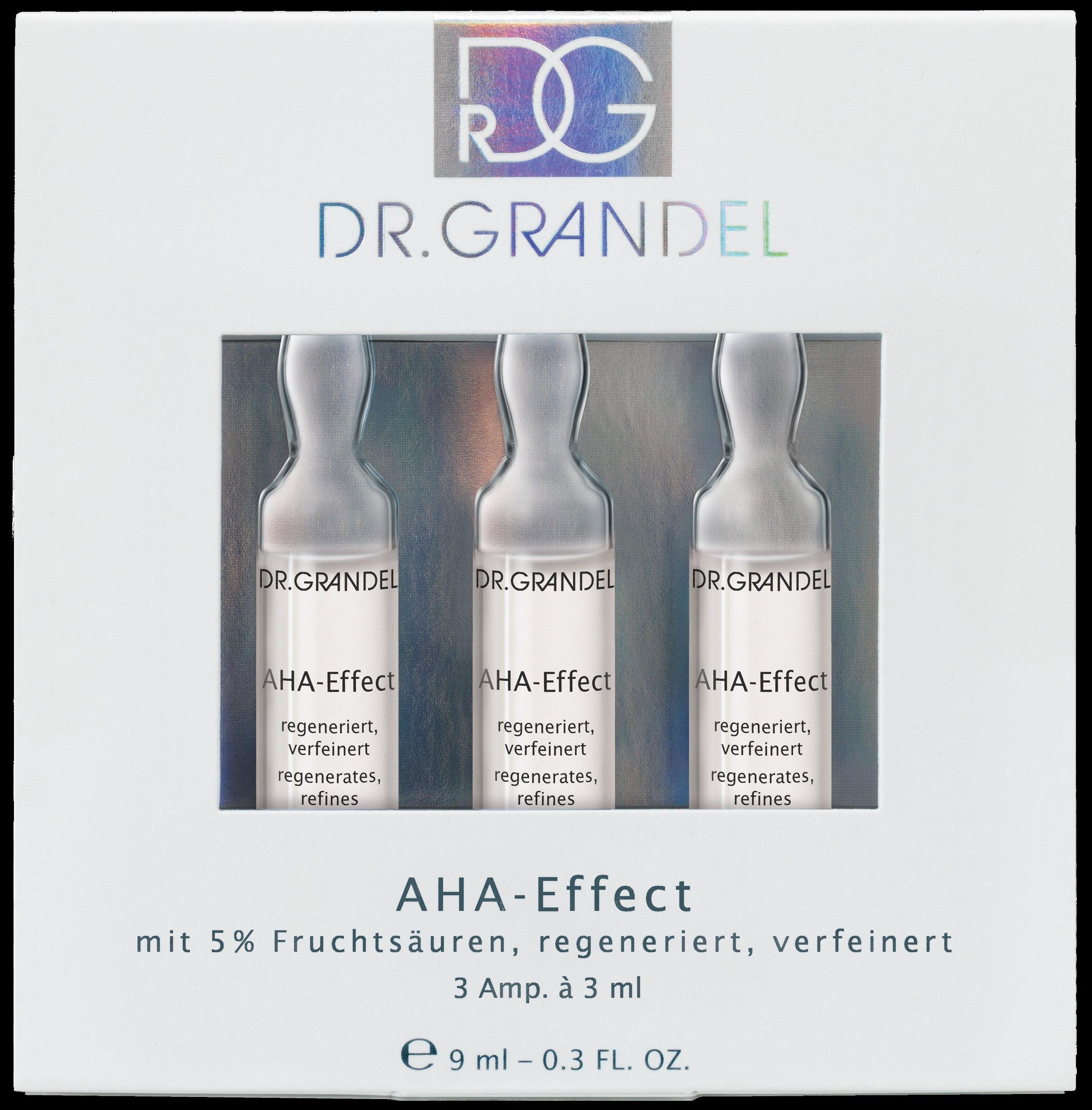 Dr. Grandel AHA-Effekt Wirkstoffampullen 3 x 3 ml mit 5 % Fruchtsäuren, regeneriert und verfeinert - kosmetikkaufen.shop