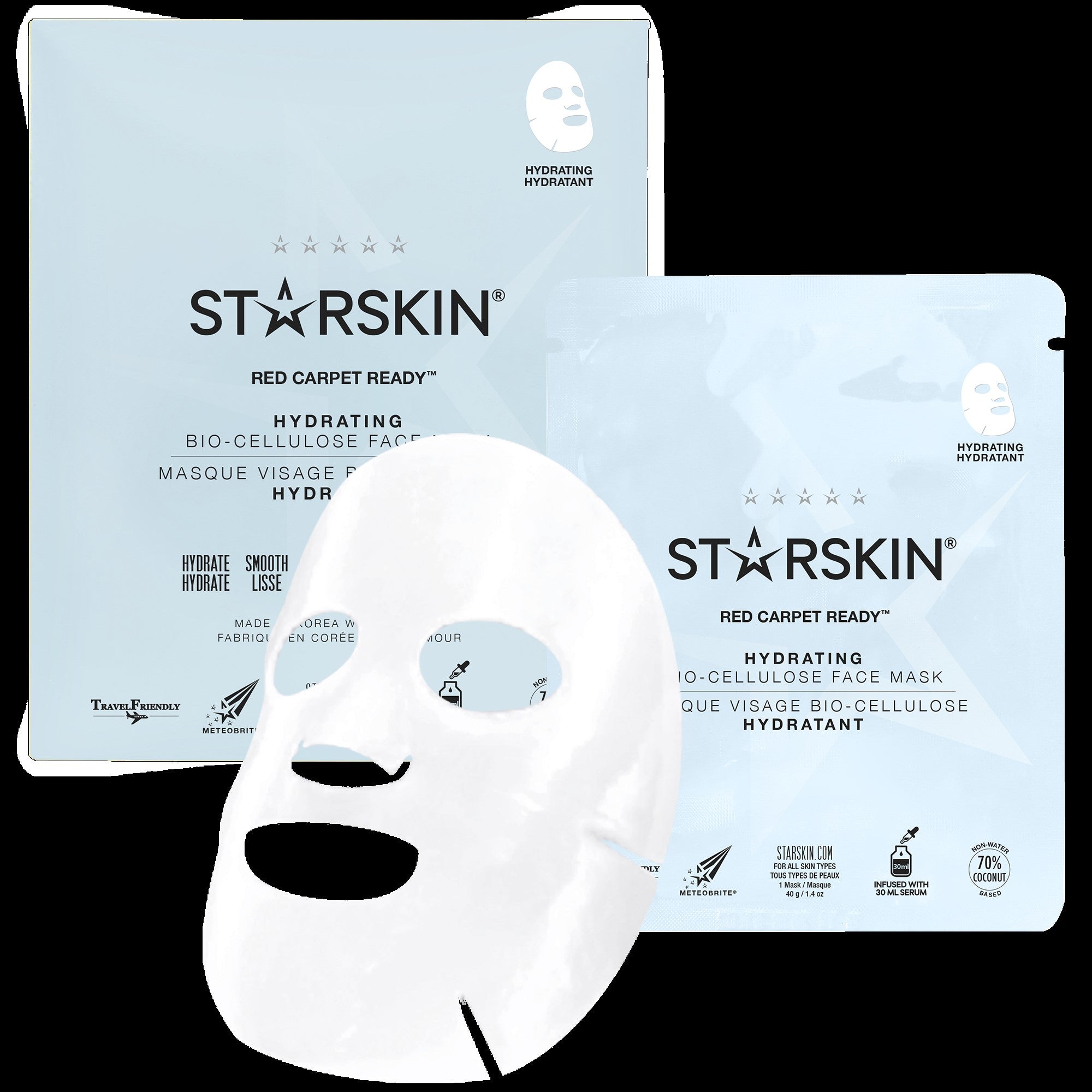 Starskin RED CARPET READY™ - Feuchtigkeit spendende Kokos Bio-Cellulose Vliesmaske für das Gesicht - kosmetikkaufen.shop