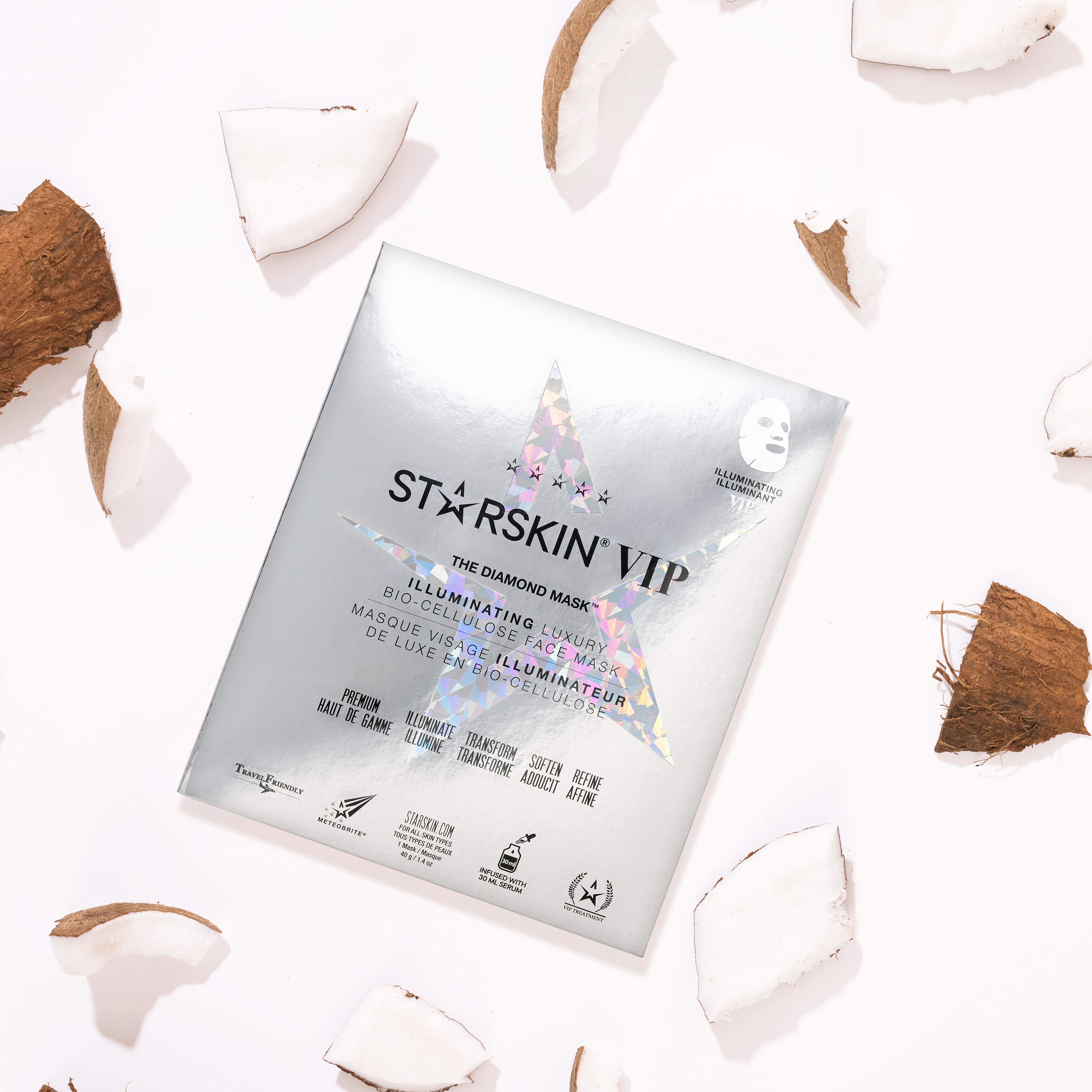 Starskin THE DIAMOND MASK™ VIP - Kokos-Bio-Cellulose Maske bringt die Haut zum strahlen - kosmetikkaufen.shop