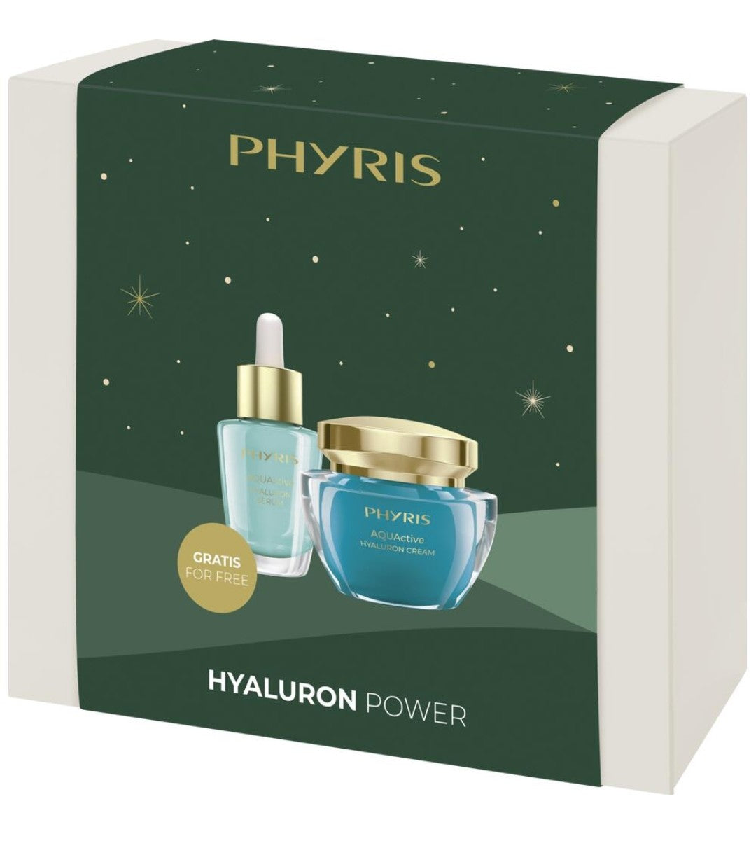 PHYRIS AQUActive Geschenkbox Hyaluron Power Geschenkbox bestehend aus Phyris AQUActive Hyaluron Cream 50 ml und  Phyris AQUActive Hyaluron Serum 30 ml gratis