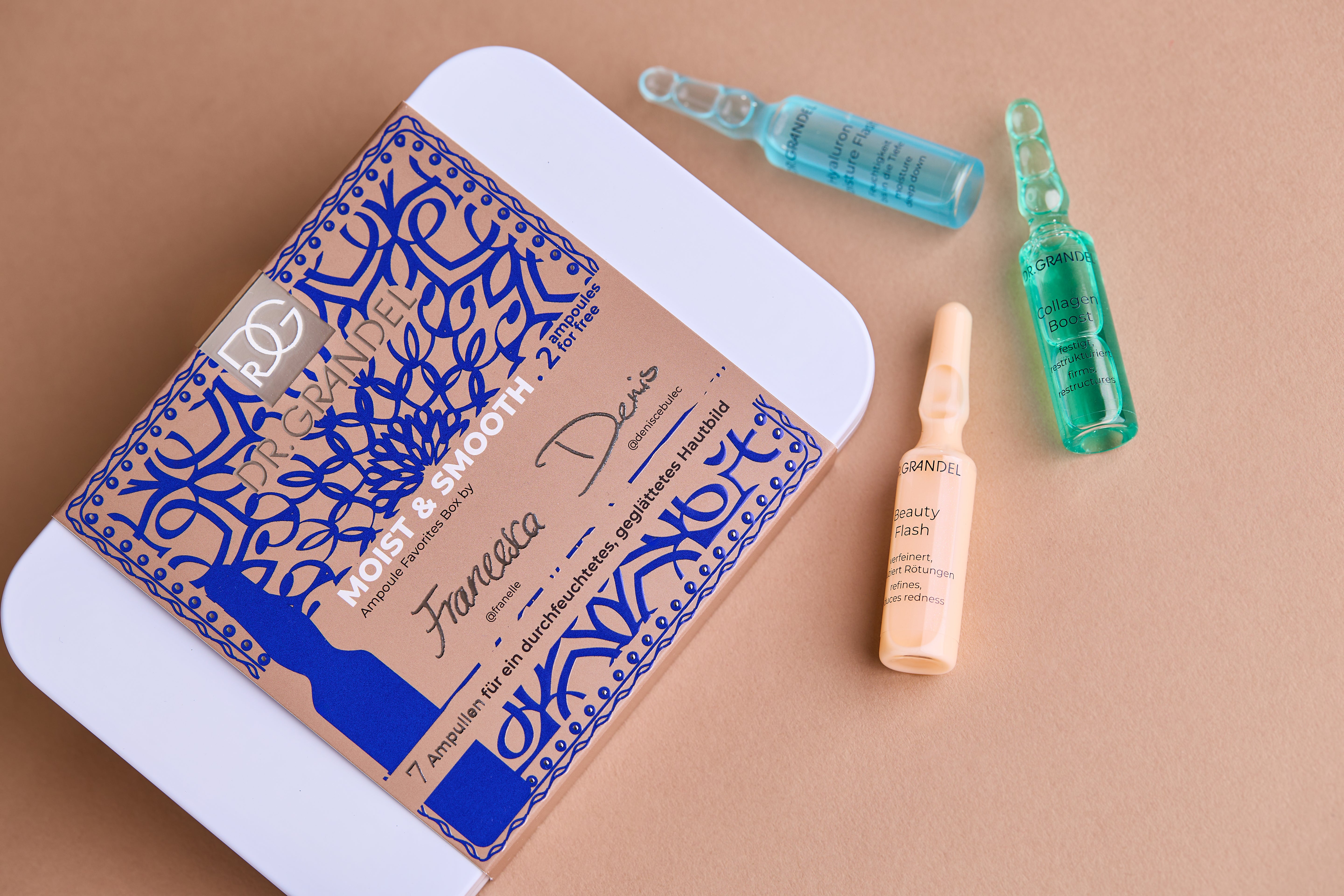 Dr. Grandel Ampoule Favorites Box ** MOIST & SMOOTH** by Denis & Francesca Ampullenbox mit 7 Wirkstoffampullen für ein durchfeuchtetes, geglättetes Hautbild