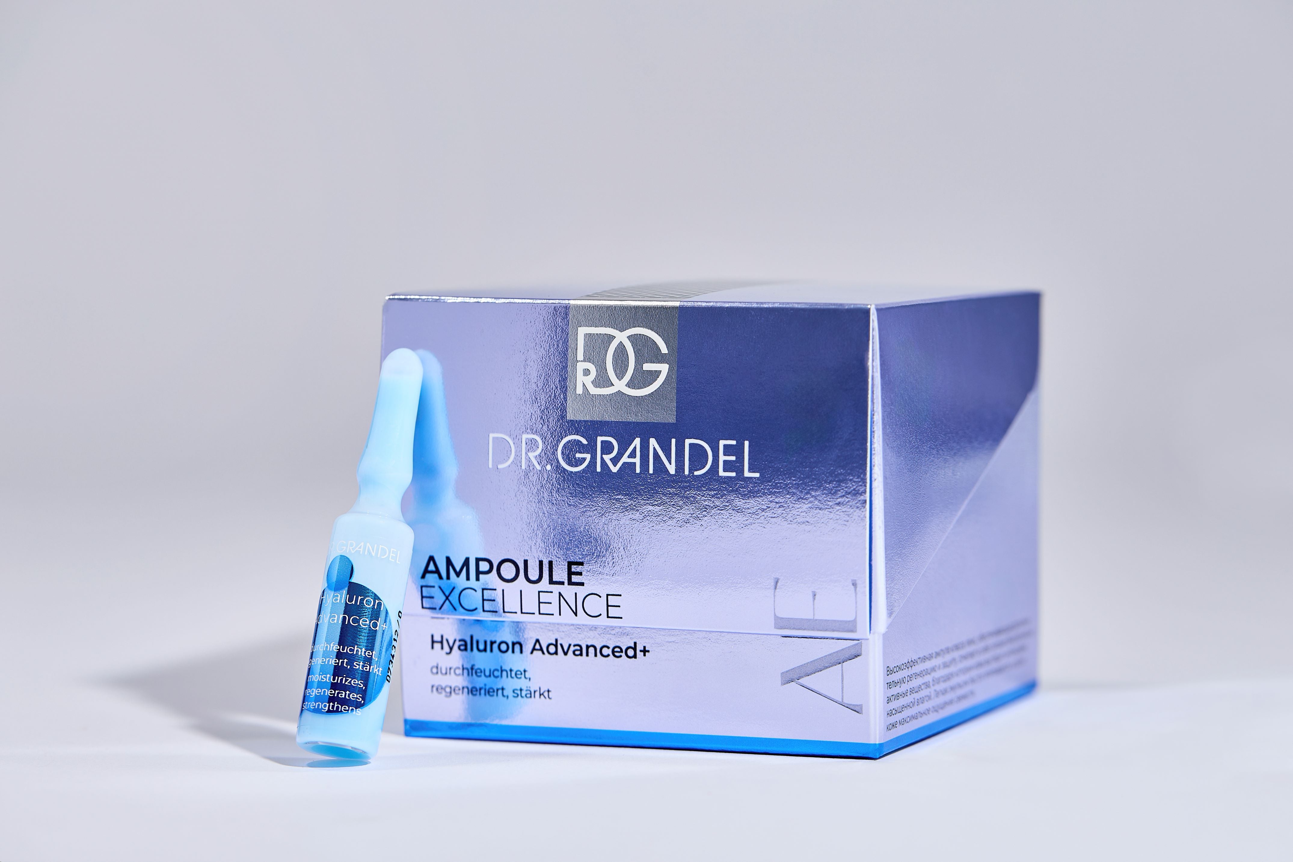 Dr. Grandel Ampoule Excellence Hyaluron Advanced+ 5x 3 ml spendet intensive Feuchtigkeit durch 10-fach Hyaluron